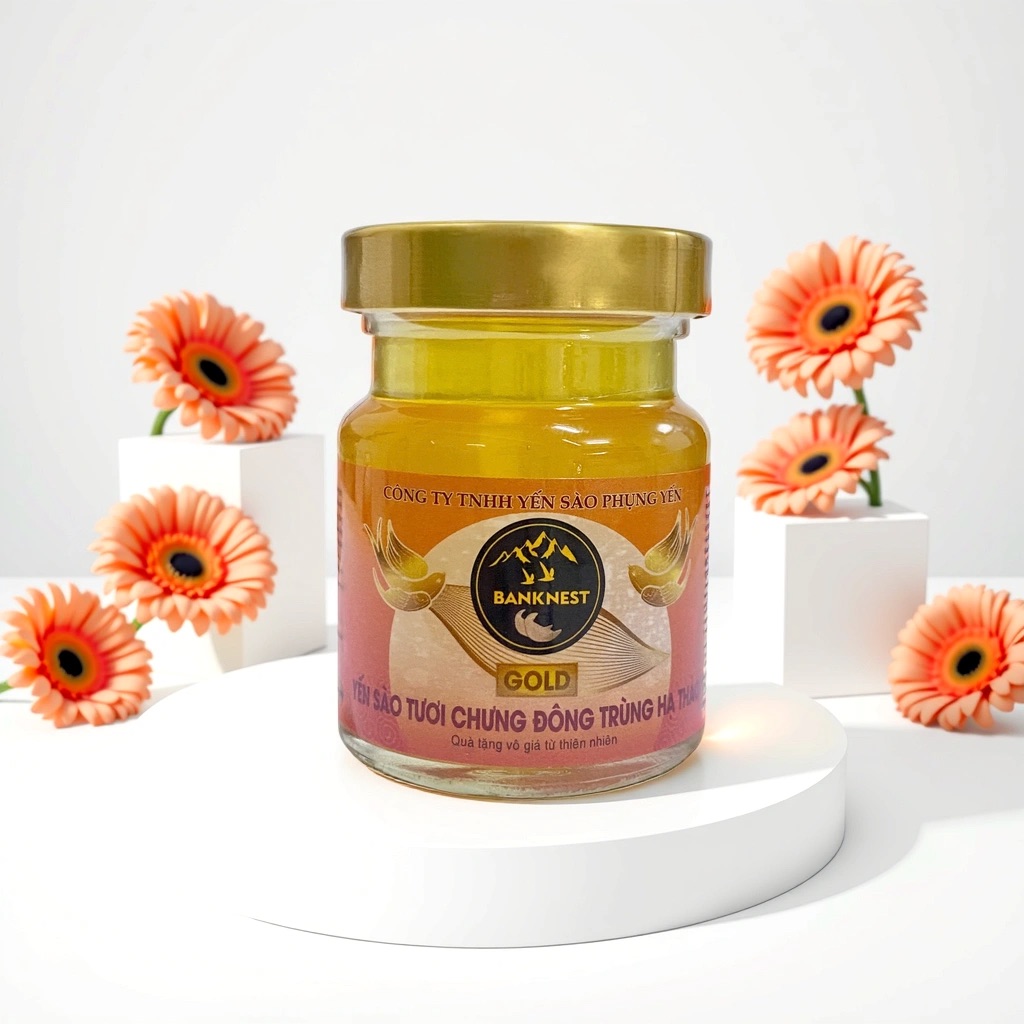 Yến sào tươi chưng đông trùng hạ thảo Gold