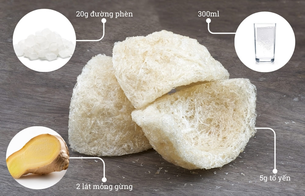 Nguyên liệu cần chuẩn bị làm yến chưng đường phèn đơn giản