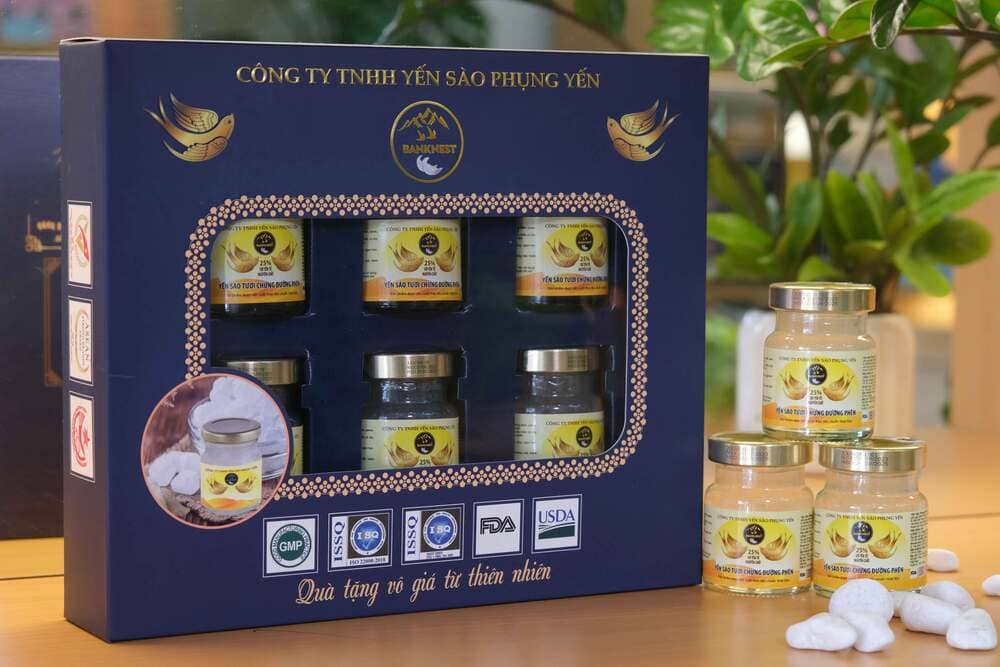 Combo 6 Hũ Yến Sào Tươi Chưng Đường Phèn (25%) tại BankNest